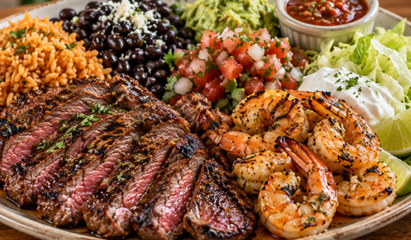 USDA Prime Ribeye And Shrimp Platter