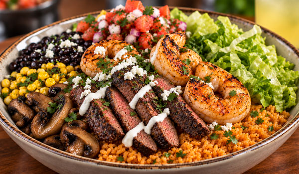 Prime Steak And Shrimp Bowl